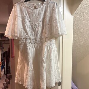 Elegant White Lace Mini Dress